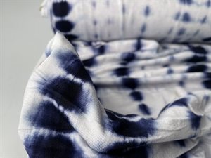 Viscosejersey - batik effekt i blå
